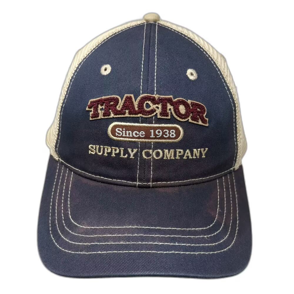 Tractor Supply Company Baseball Cap Blue Beige One Size Strapback Embroidered